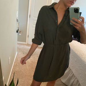 Army Green Shirt Dress